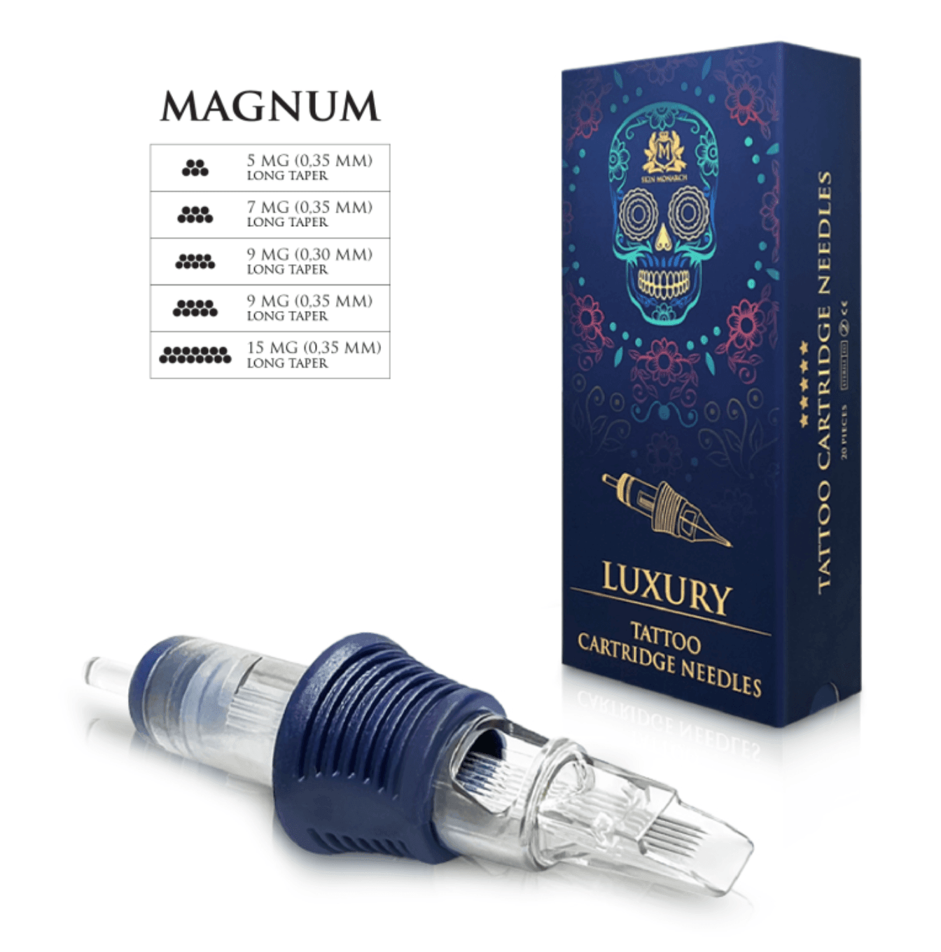 Skin Monarch Luxury Magnum tattoo cartridge — single unit