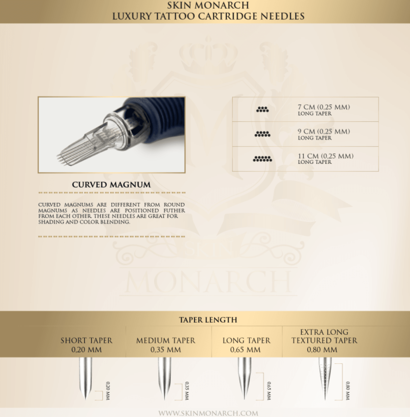 Skin Monarch Luxury Curved Magnum tattoo — single
